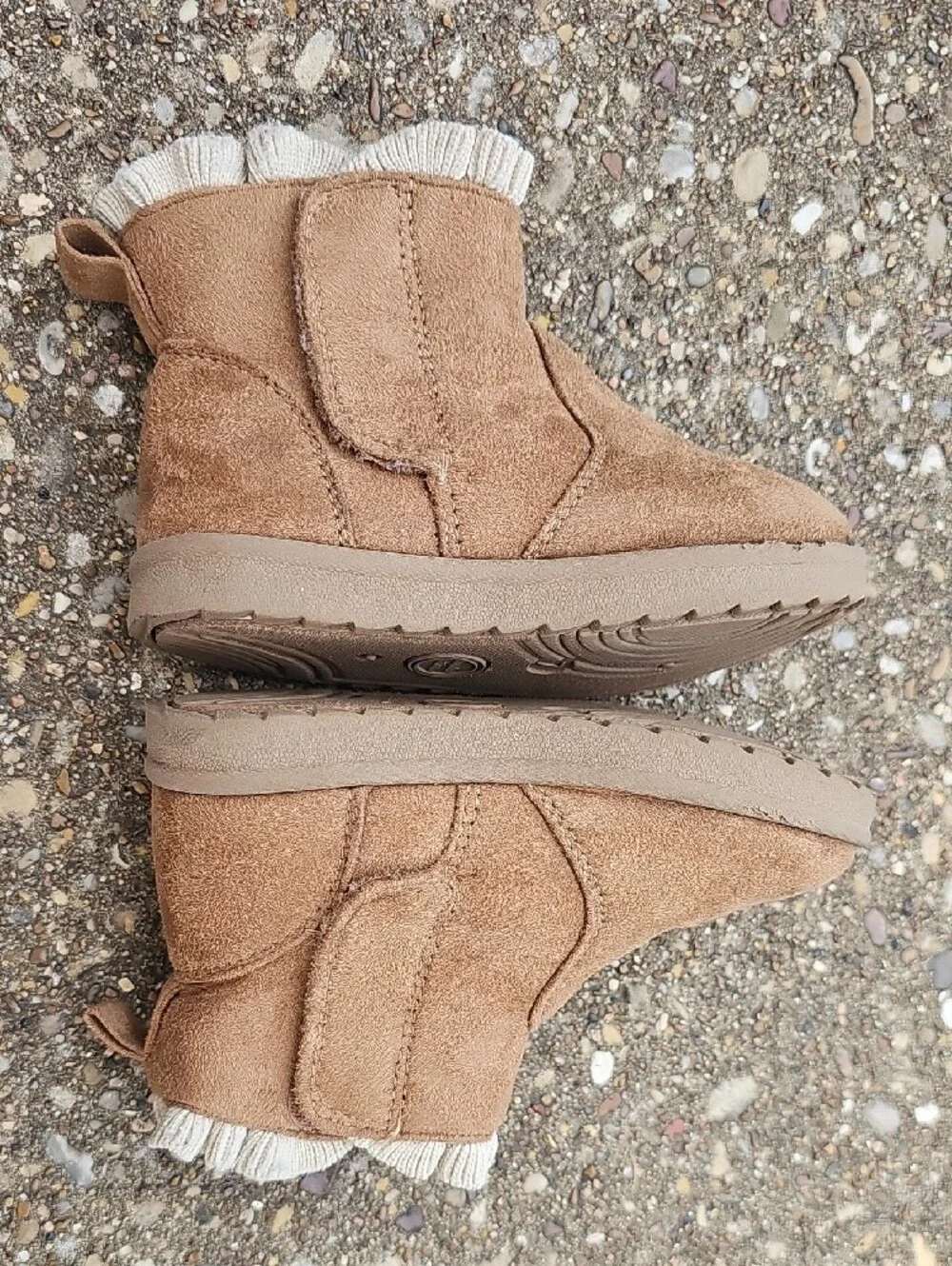 wonder nation Tan Brown Bow Ankle Boots Sherpa Lined Baby 7